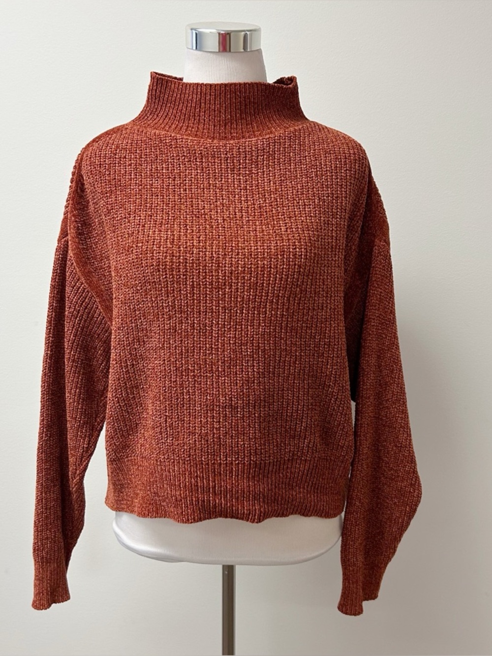 Jon & Anna • Rust Colored Chenille Mock Neck Sweater